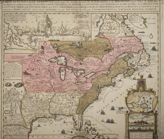 Carte Nouvelle-France en 1748