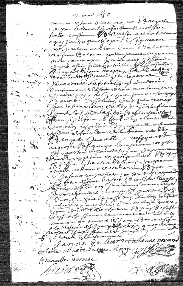 Contrat mariage Rolandeau 1680 page 2